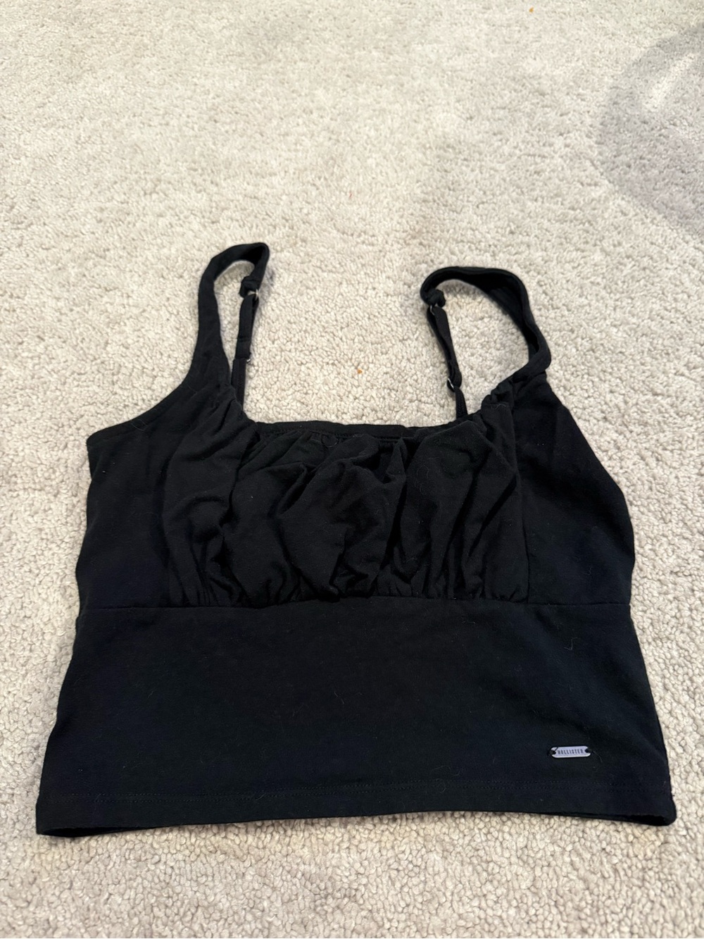 Hollister Black Cropped Spaghetti Strap Tank